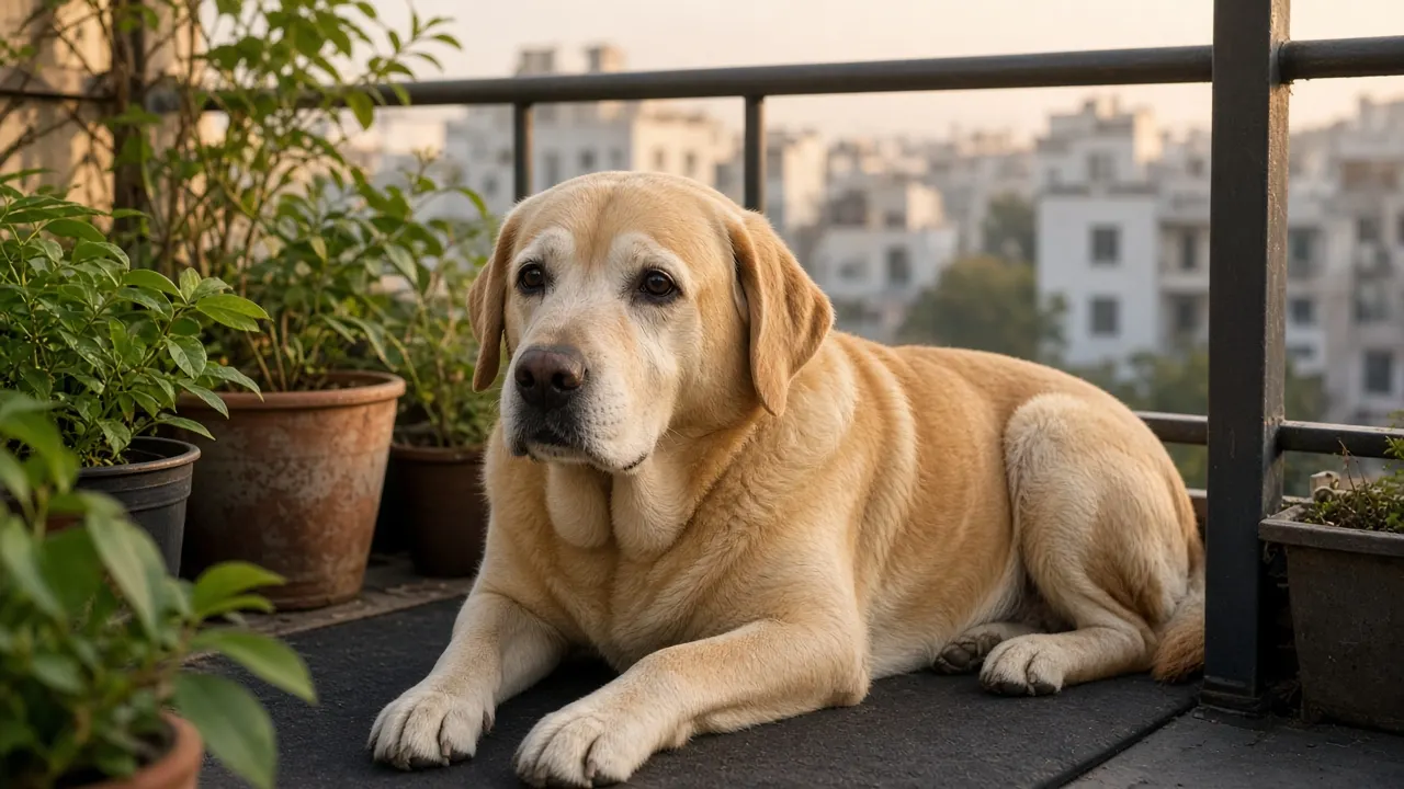 A dog at home in Melbourne